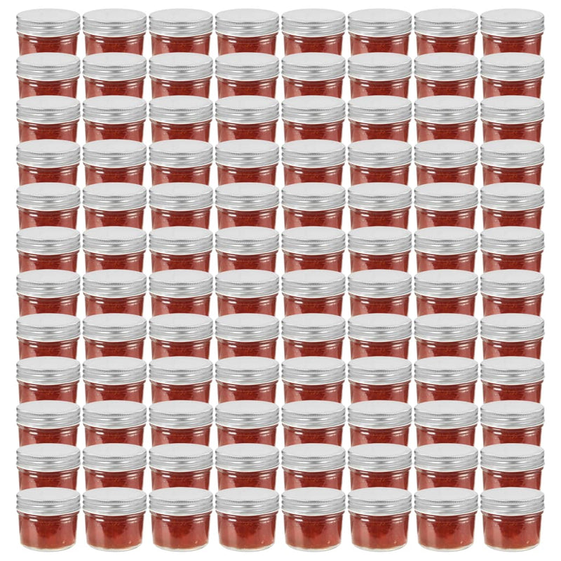 ギャラリービューアに画像をロードする, Vidaxl jampotten met zilverkleurige deksels 96 st 110 ml glas
