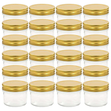 Vidaxl jampotten met goudkleurige deksels 24 st 110 ml glas