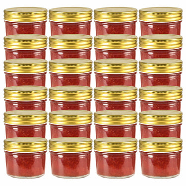 Vidaxl jampotten met goudkleurige deksels 24 st 110 ml glas