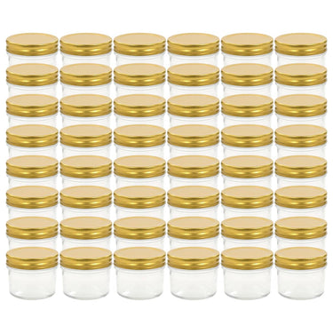 Vidaxl jampotten met goudkleurige deksels 48 st 110 ml glas
