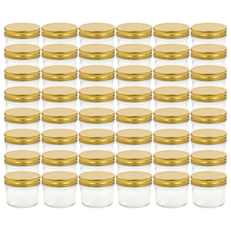 Load image into Gallery viewer, VidaXL Jampotten met goudkleurige deksels 48 st 110 ml glas
