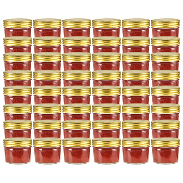 Vidaxl jampotten met goudkleurige deksels 48 st 110 ml glas