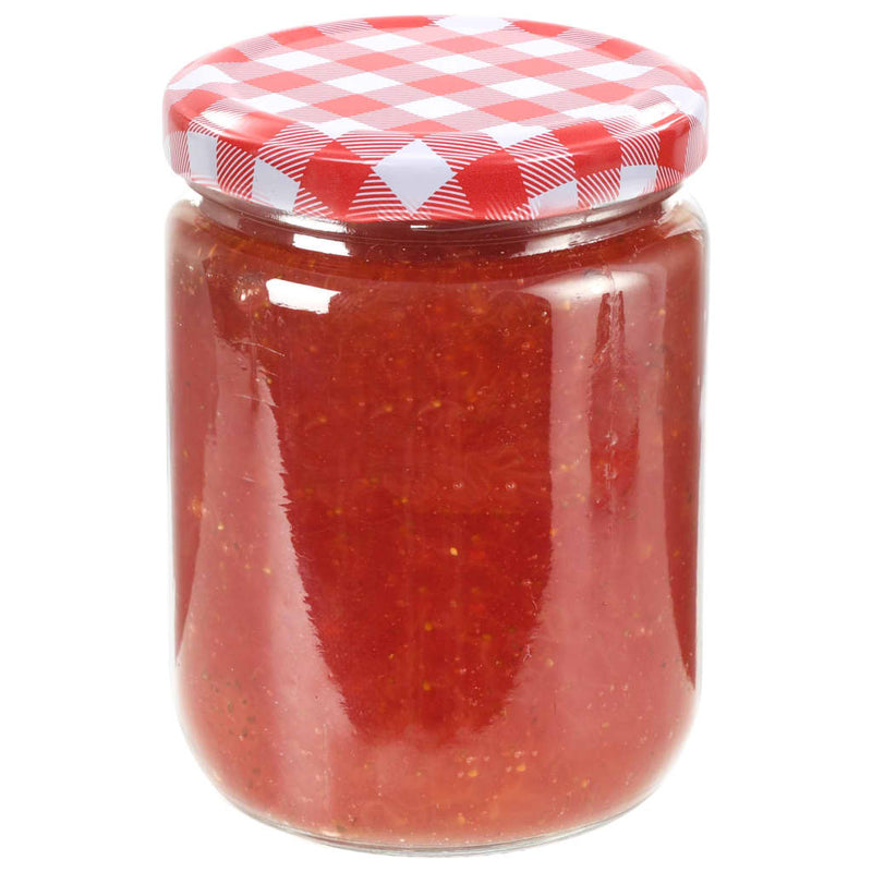 Load image into Gallery viewer, Vidaxl jampotten met wit met rode deksels 48 st 230 ml glas

