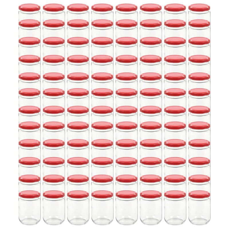 Load image into Gallery viewer, Vidaxl jampotten met rode deksels 96 st 230 ml glas
