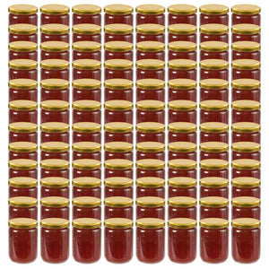 Vidaxl jampotten met goudkleurige deksels 96 st 230 ml glas