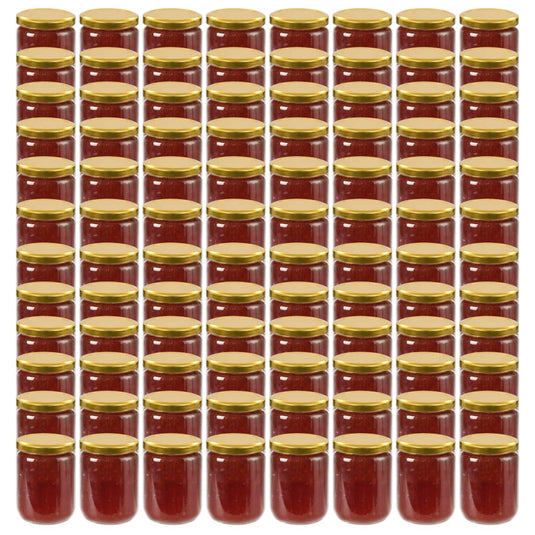 Vidaxl jampotten met goudkleurige deksels 96 st 230 ml glas