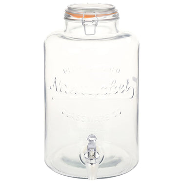 Vidaxl waterdispenser xxl met kraan 8 l glas transparant