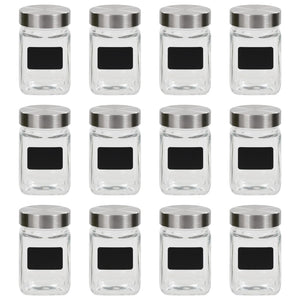 Vidaxl opbergpotten met stickers 12 st 300 ml