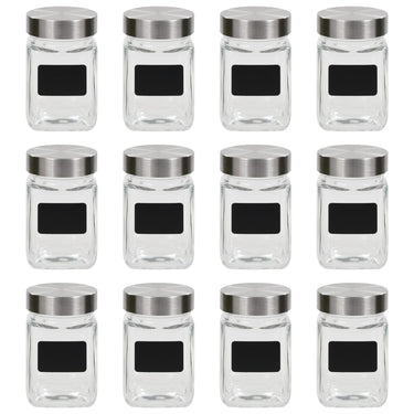 Vidaxl opbergpotten met stickers 12 st 300 ml
