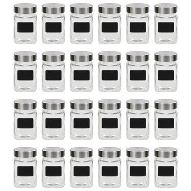 Vidaxl opbergpotten met stickers 24 st 300 ml
