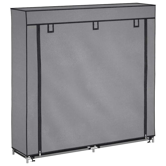 Vidaxl schoenenkast met hoes 115x28x110 cm stof grijs