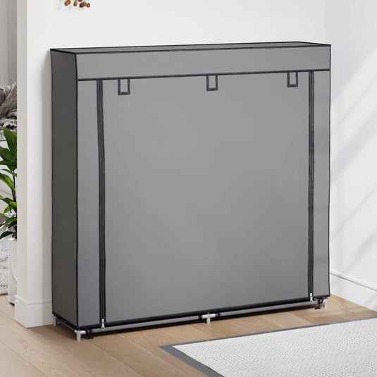 Vidaxl schoenenkast met hoes 115x28x110 cm stof grijs