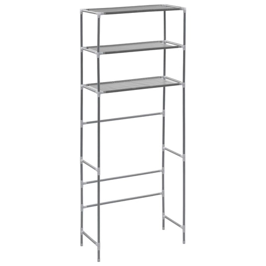 Vidaxl opbergrek voor boven wasmachine 3-laags 69x28x169 cm zilver