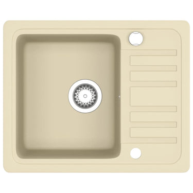 Vidaxl gootsteen enkele bak graniet beige