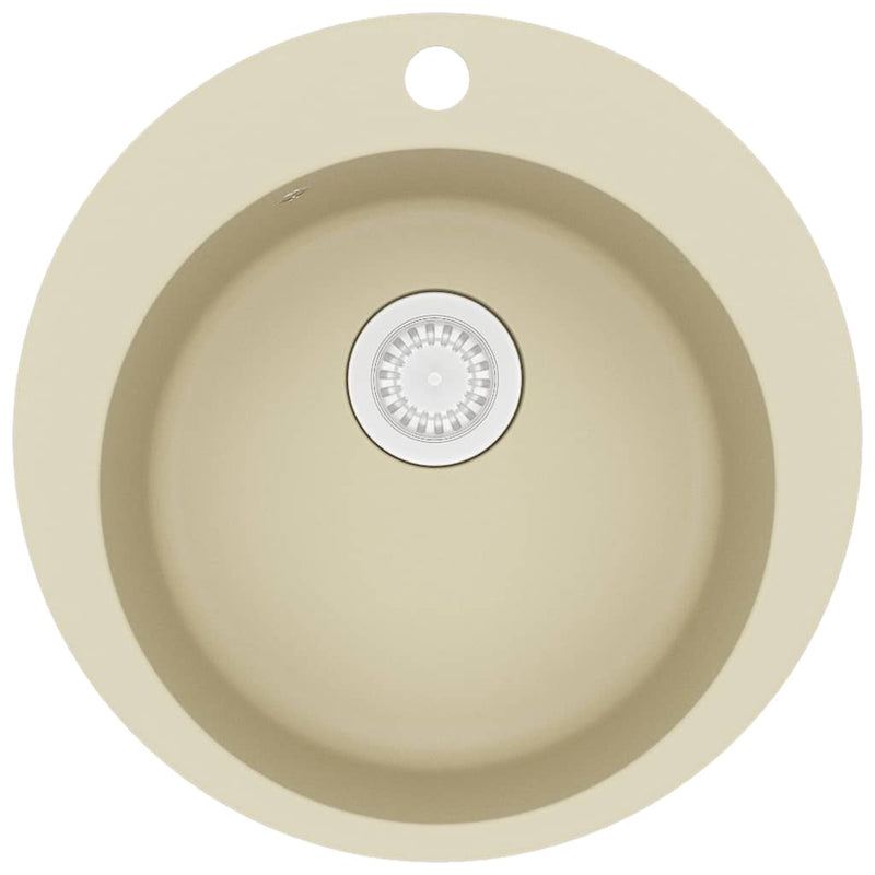 Load image into Gallery viewer, Vidaxl gootsteen enkele bak rond graniet beige
