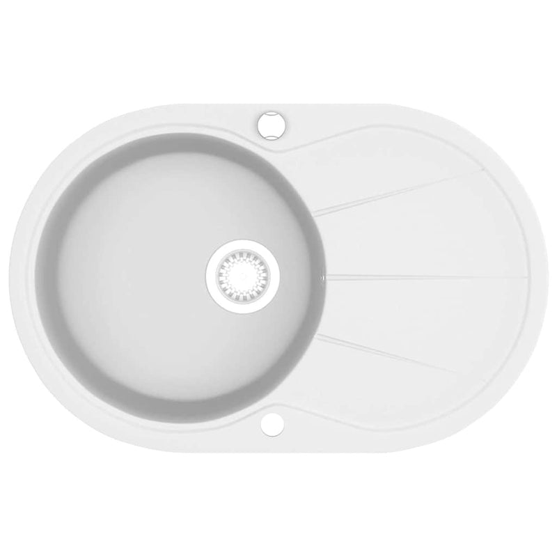 Load image into Gallery viewer, Vidaxl gootsteen enkele bak ovaal graniet wit

