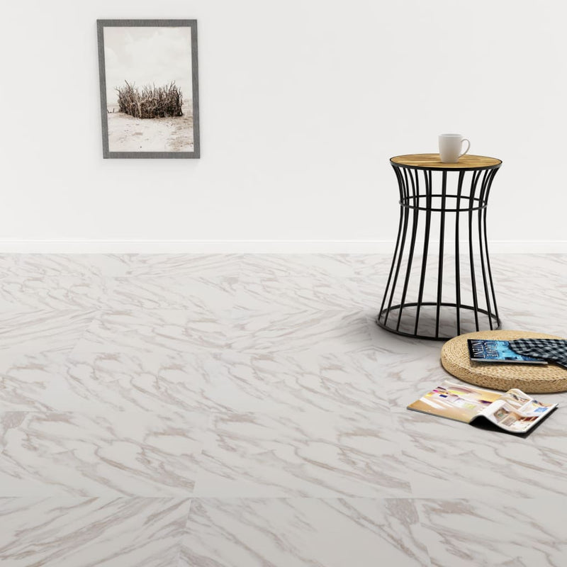 Load image into Gallery viewer, Vidaxl vloerplanken zelfklevend 5,11 m² pvc wit marmerpatroon
