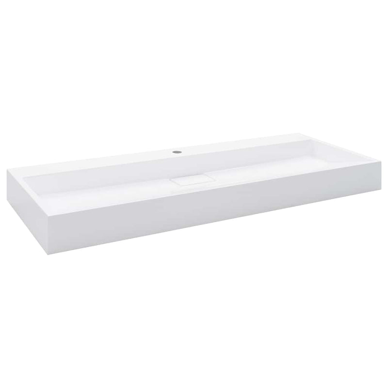 Load image into Gallery viewer, Vidaxl wastafel 120x46x11 cm mineraal gegoten marmer gegoten wit
