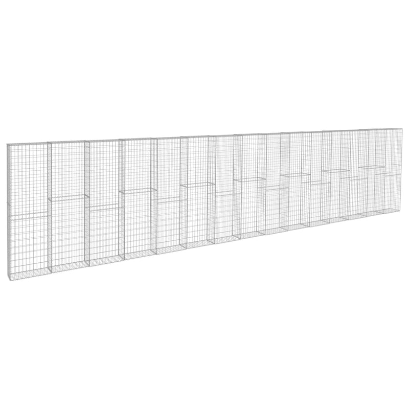 Load image into Gallery viewer, VidaXL Schanskorfmuur met deksels 900x50x200 cm gegalvaniseerd staal
