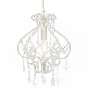 Vidaxl plafondlamp met kralen rond e14 wit