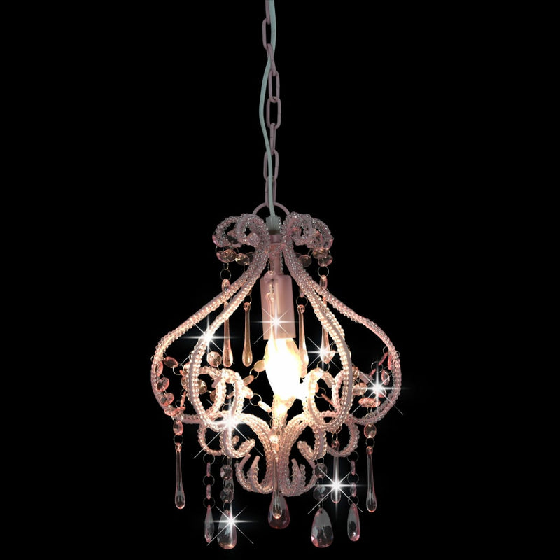 Load image into Gallery viewer, Vidaxl plafondlamp met kralen rond e14 roze
