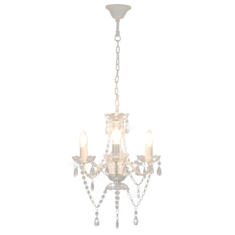 Load image into Gallery viewer, Vidaxl kroonluchter met kralen rond 3xe14 wit
