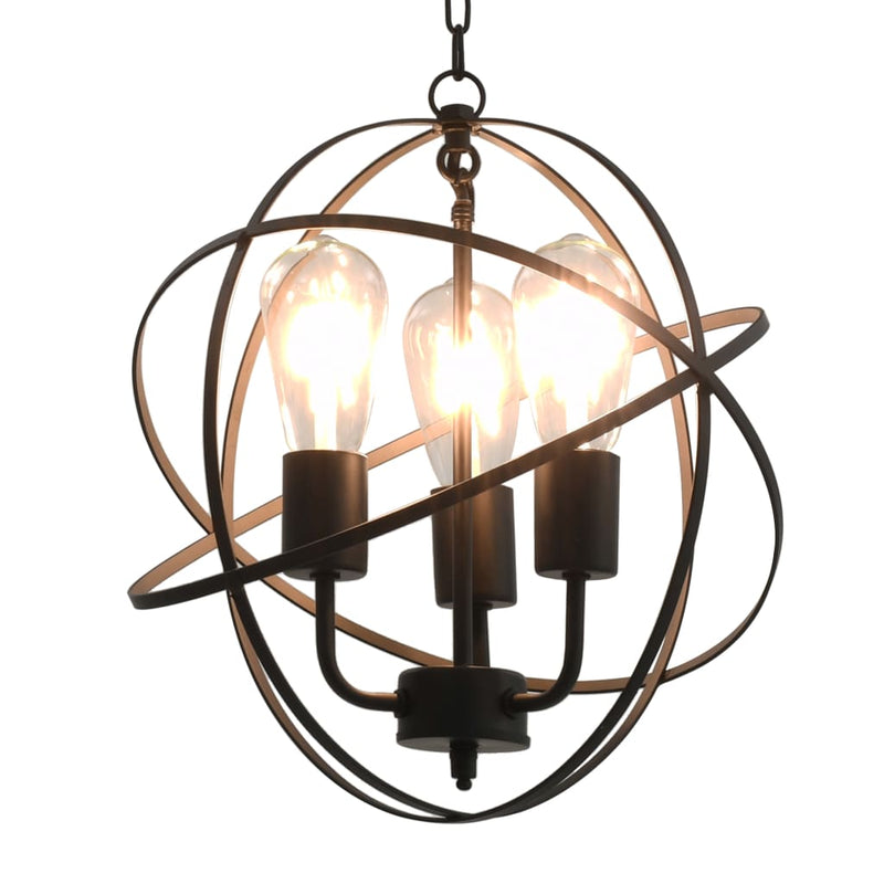 Load image into Gallery viewer, Vidaxl hanglamp rond 3xe27 zwart
