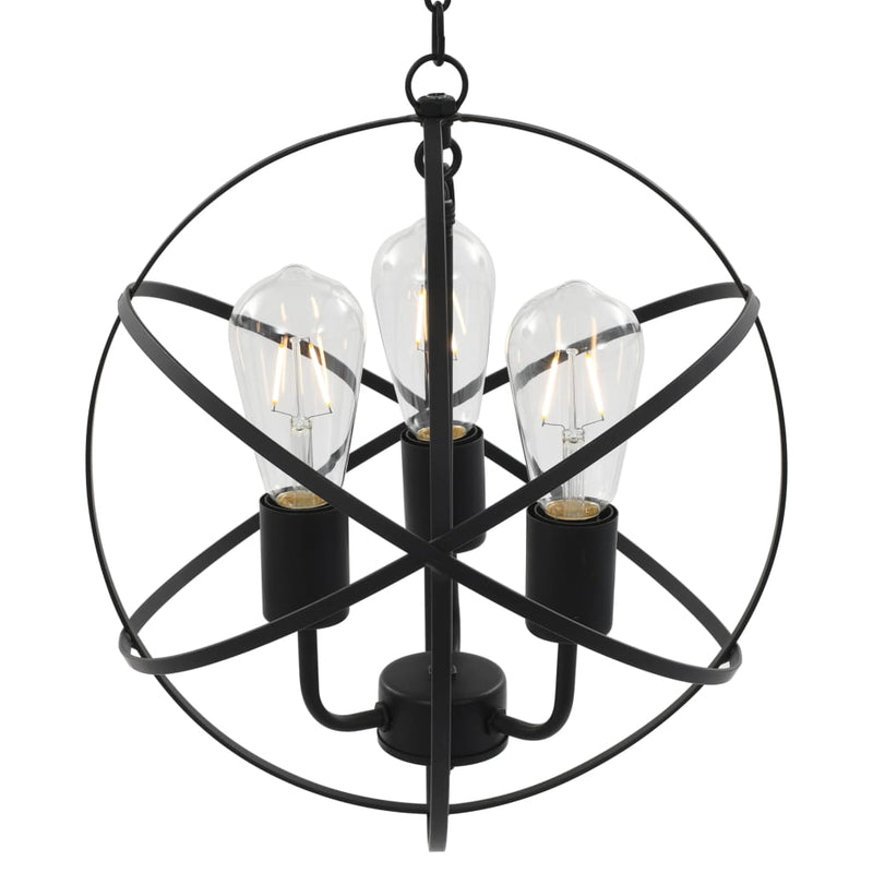 Load image into Gallery viewer, Vidaxl hanglamp rond 3xe27 zwart

