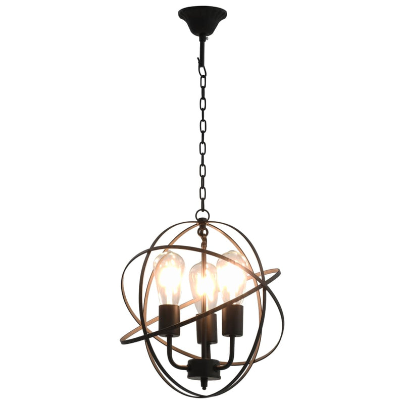 Load image into Gallery viewer, Vidaxl hanglamp rond 3xe27 zwart
