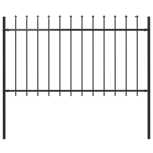 Vidaxl tuinhek met speerpunt staal 181x100 cm zwart