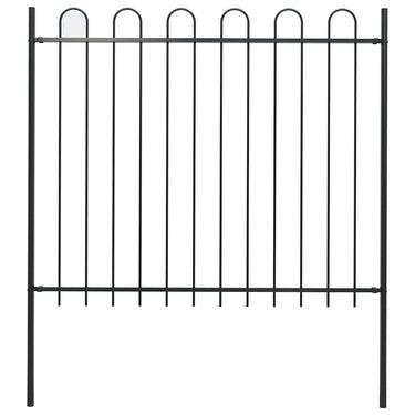 Vidaxl tuinhek met ringtop staal 181x150 cm zwart