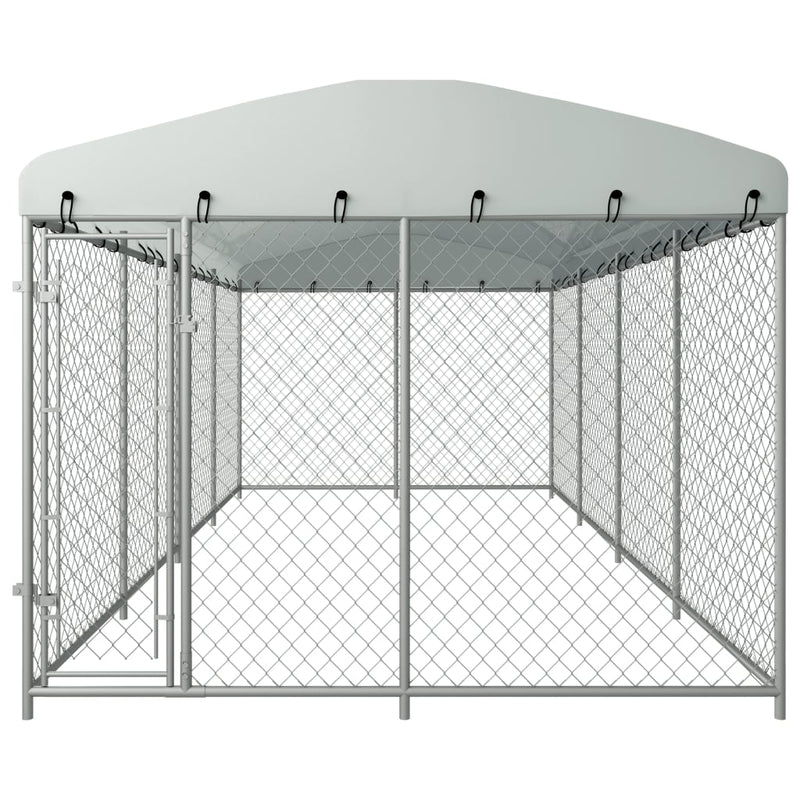 Load image into Gallery viewer, VidaXL Hondenkennel voor buiten met dak 7,6x3,8x2,3 m
