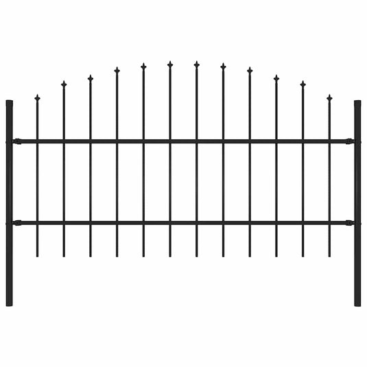 Vidaxl tuinhek met speerpunt staal 181x100 cm zwart