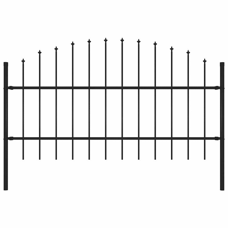 Load image into Gallery viewer, VidaXL Tuinhek met speren bovenkant (0,75-1)x1,7 m staal zwart
