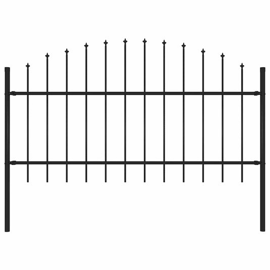 VidaXL Tuinhek met speren bovenkant (1-1,25)x1,7 m staal zwart