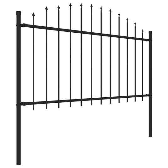 Vidaxl tuinhek met speerpunt staal 181x150 cm zwart