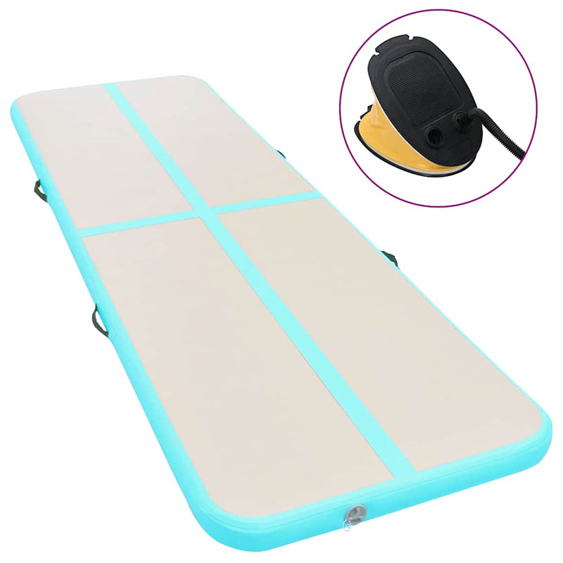 Load image into Gallery viewer, Vidaxl gymnastiekmat met pomp opblaasbaar 300x100x10 cm pvc groen
