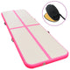 Vidaxl gymnastiekmat met pomp opblaasbaar 400x100x10 cm pvc roze