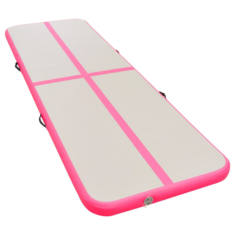 Load image into Gallery viewer, Vidaxl gymnastiekmat met pomp opblaasbaar 400x100x10 cm pvc roze
