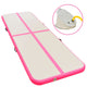 Vidaxl gymnastiekmat met pomp opblaasbaar 700x100x10 cm pvc roze
