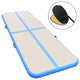 Vidaxl gymnastiekmat met pomp opblaasbaar 700x100x10 cm pvc blauw