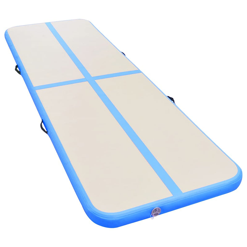Load image into Gallery viewer, Vidaxl gymnastiekmat met pomp opblaasbaar 700x100x10 cm pvc blauw
