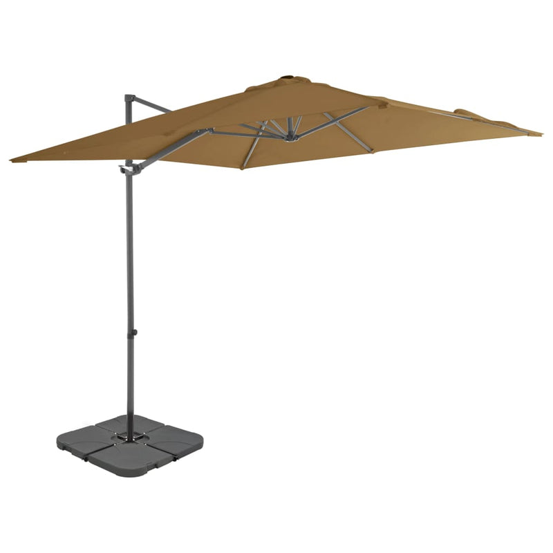Afbeelding laden in galerijviewer, VidaXL Parasol met draagbare voet taupe
