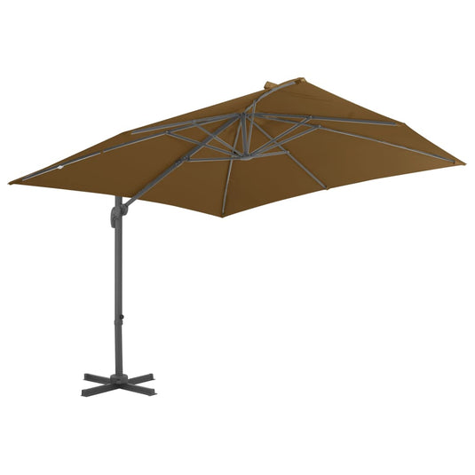 Vidaxl parasol met draagbare voet taupe