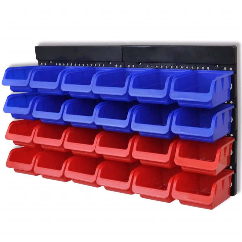 Load image into Gallery viewer, Vidaxl gereedschapsordeners wandgemonteerd blauw en rood 2 st
