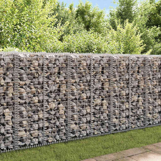 Vidaxl schanskorfmuur met deksels 20x20x100 cm gegalvaniseerd staal