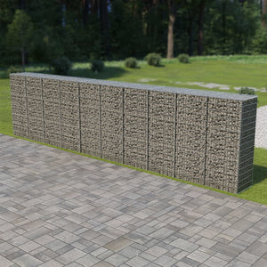 VidaXL Schanskorfmuur met deksels 600x50x150 cm gegalvaniseerd staal