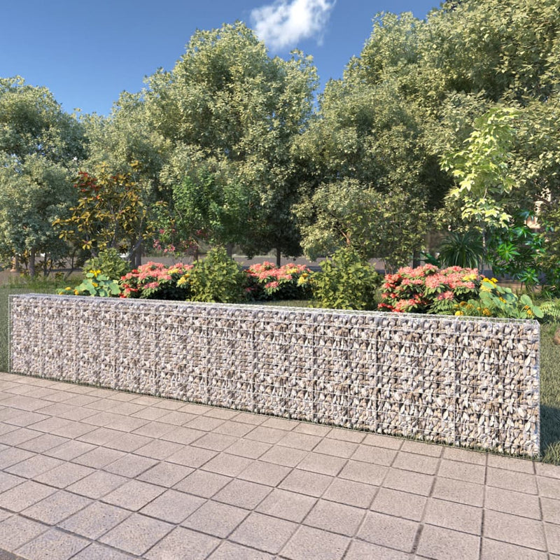 Load image into Gallery viewer, VidaXL Schanskorfmuur met deksels 600x30x100 cm gegalvaniseerd staal
