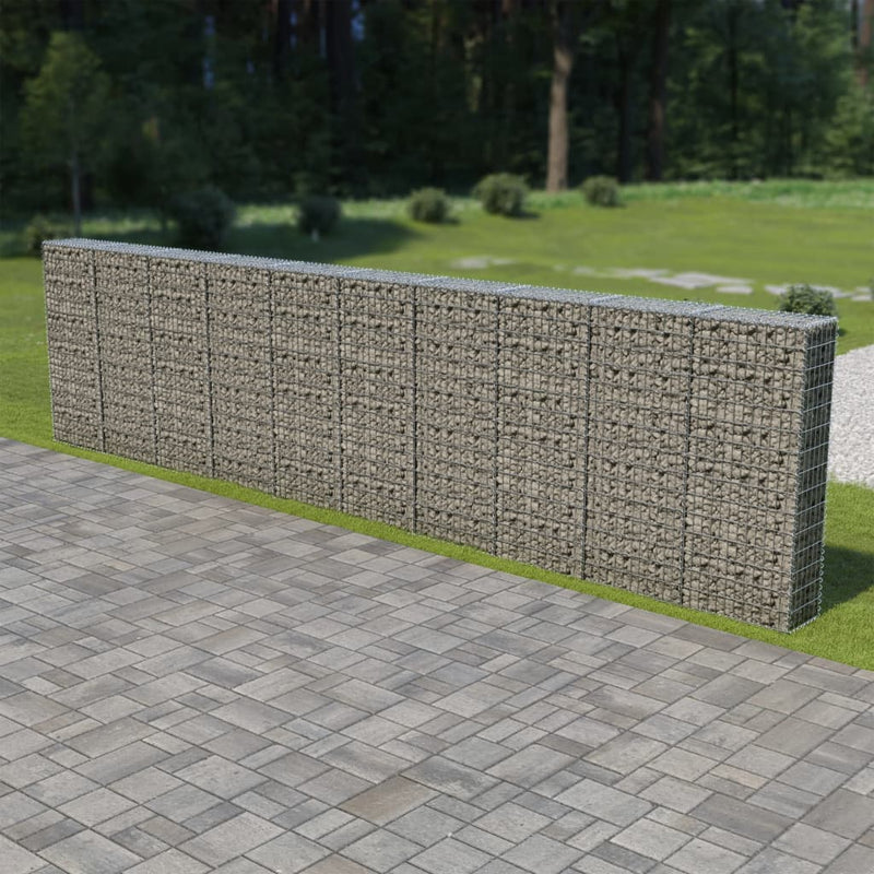Load image into Gallery viewer, VidaXL Schanskorfmuur met deksels 600x30x150 cm gegalvaniseerd staal
