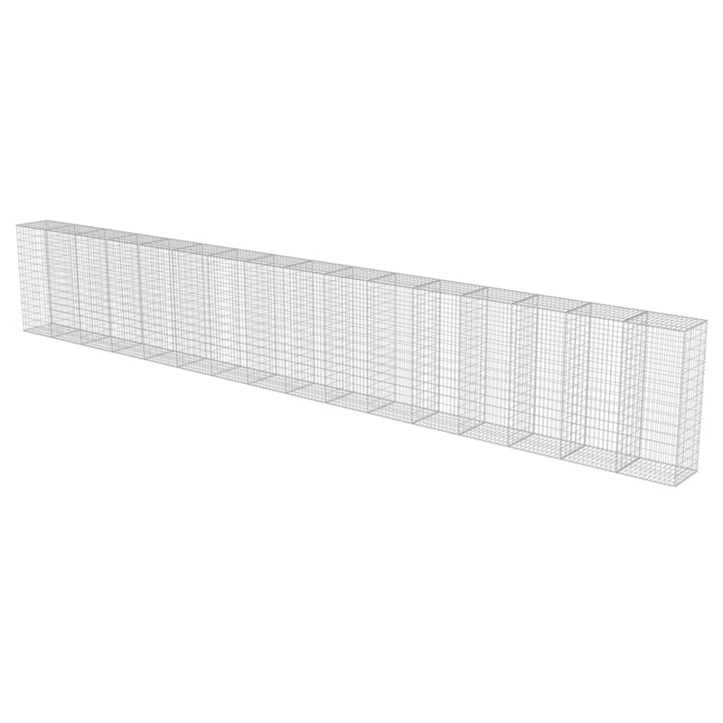 Load image into Gallery viewer, VidaXL Schanskorfmuur met deksels 900x50x150 cm gegalvaniseerd staal
